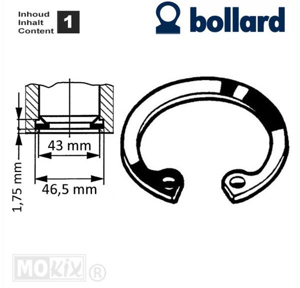 Circlip Inwendig 43mm (1) - Bollard