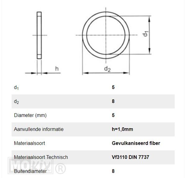 Fiber-Ring  5  X 8mm 10stuks - Bollard