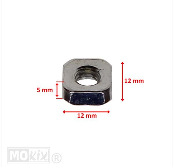 Vierkante Moer M6 12x12x5  (10) - Bollard