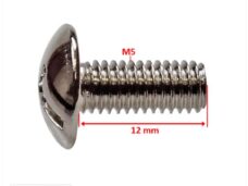 Plaatwerk Schroef M5x12 Kruiskop 14mm Chroom (6) - Bollard