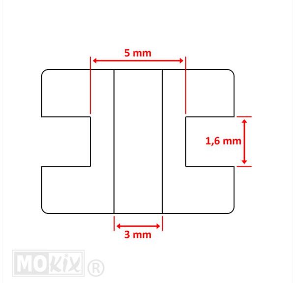 Doorvoer Rubbers  5.0x 3.0x1.6 (5) - Bollard
