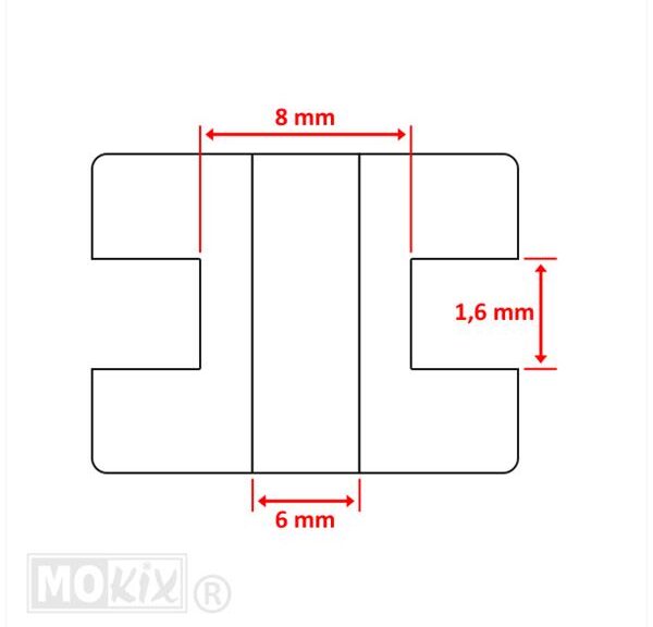 Doorvoer Rubbers  8.0x 6.0x1.6 (5) - Bollard