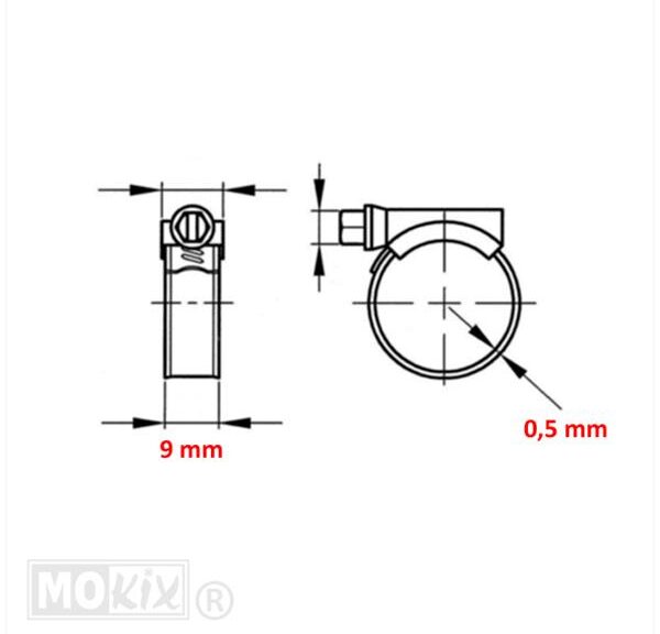 Slangklem  9mm  7-8.5mm Elvz (10) - Bollard