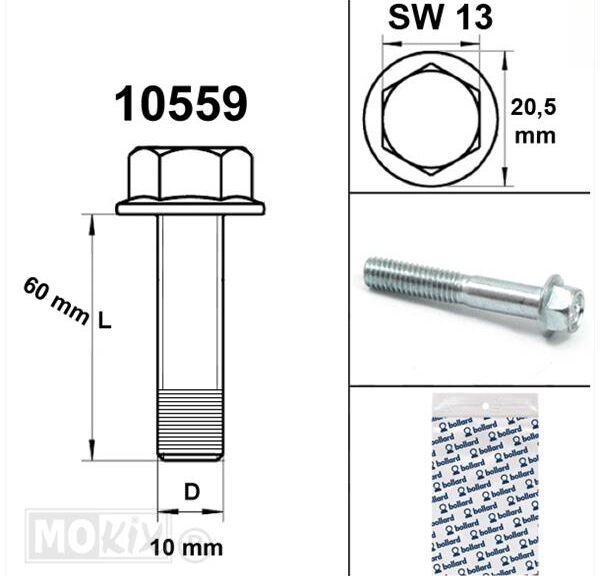 Flens Bout M10x1.50x60 Blank (1) - Bollard