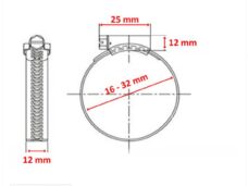 Slangklem 12mm 16/32mm Per Stuk - Bollard