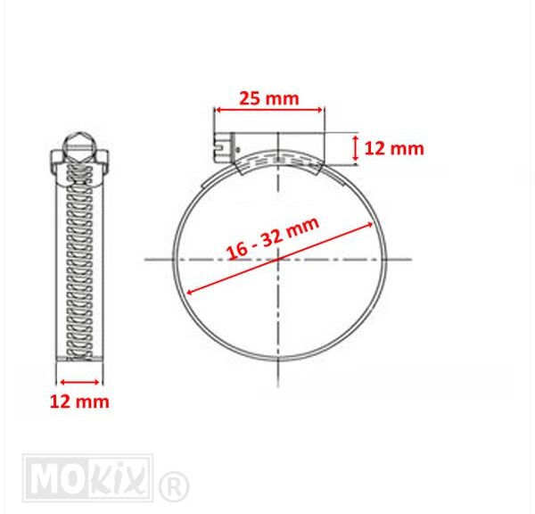 Slangklem 12mm 16/32mm Per Stuk - Bollard