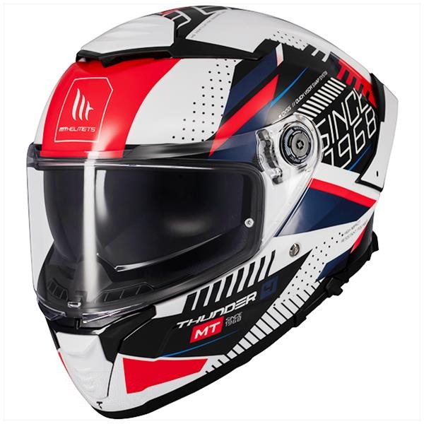Helm Thunder 4 SV Luminence WIT/Blauw/Rood M - MT Helmets