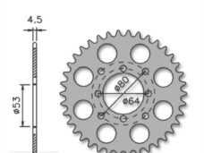 Achtertandwiel DER VAR/DS50 53mm 2x4g 38t 415 IGM