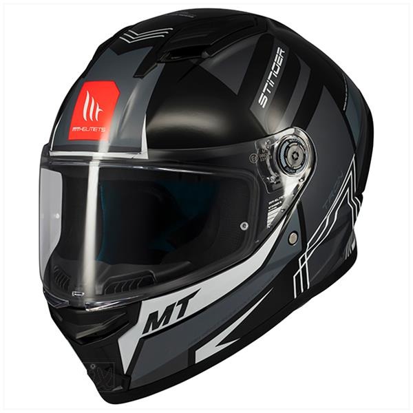Helm Stinger 2 Tron Zwart/Grijs M - MT Helmets