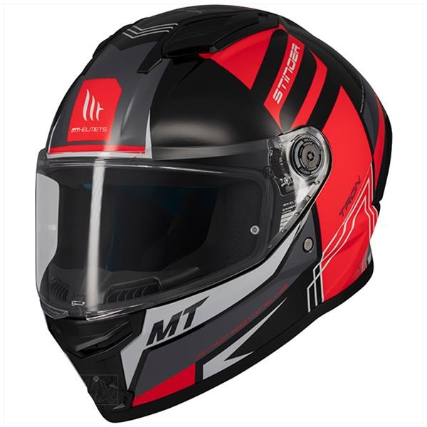 Helm Stinger 2 Tron Zwart/Rood M - MT Helmets