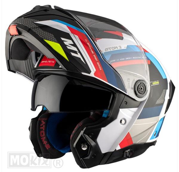 Helm Atom 2 SV Systeem Bast MAT Blauw/Rood