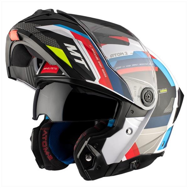 Helm Atom 2 SV Systeem Bast MAT Blauw/Rood M - MT Helmets