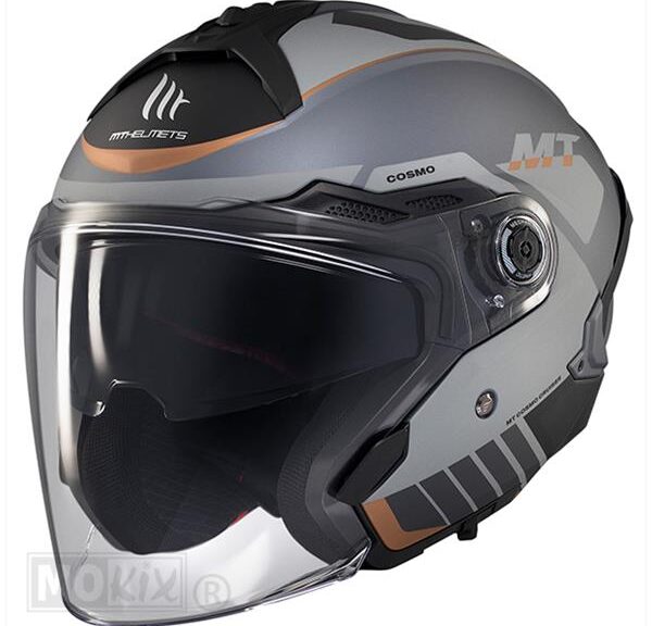 Helm JET Cosmo SV Cruiser MAT Zwart/Grijs M - MT Helmets
