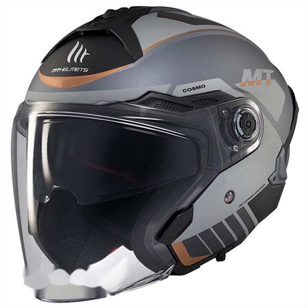 Helm JET Cosmo SV Cruiser MAT Zwart/Grijs M - MT Helmets
