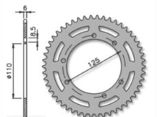 Achtertandwiel Suzuki RMX50/SMX50 110mm 6g 40t IGM