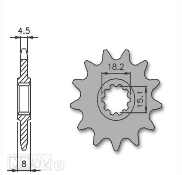 Voortandwiel MIN AM345/APR Classic 415 12t IGM