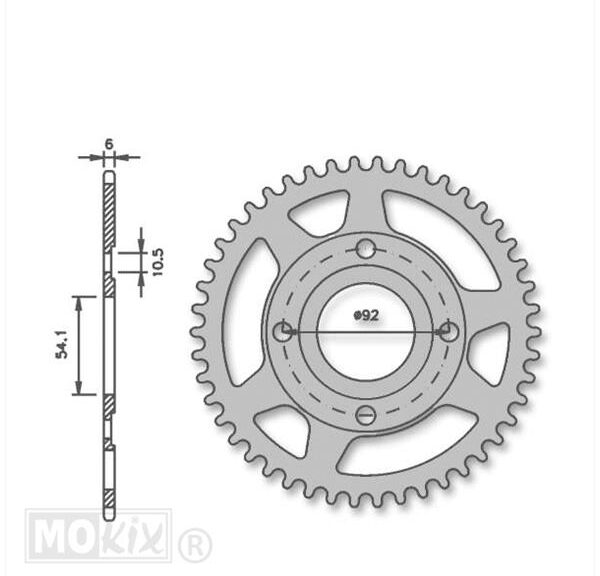 Achtertandwiel Yamaha TZR (420) 54.1mm 4g 42t IGM