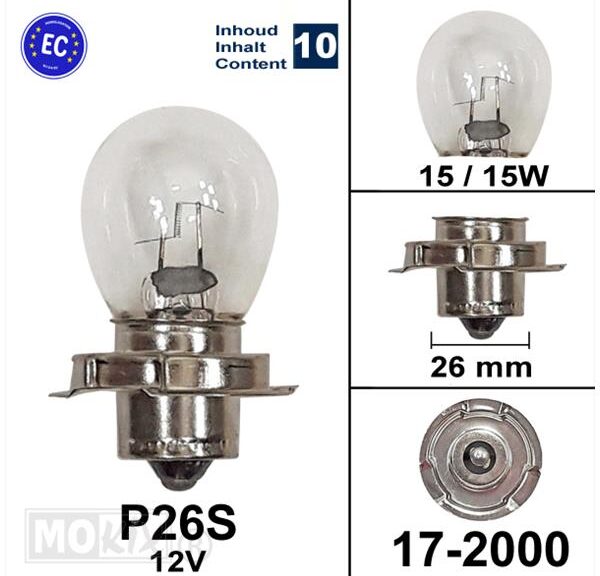 Lamp P26S 12V 15W CE Flosser (10)