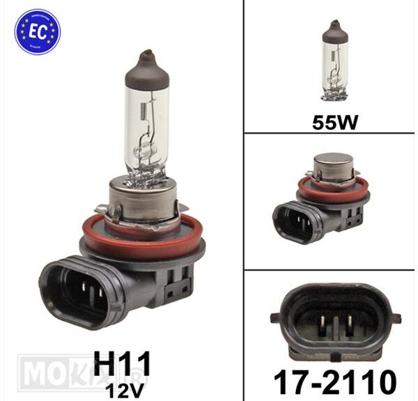Lamp H11 12V 55W Halogeen CE Flosser (1)