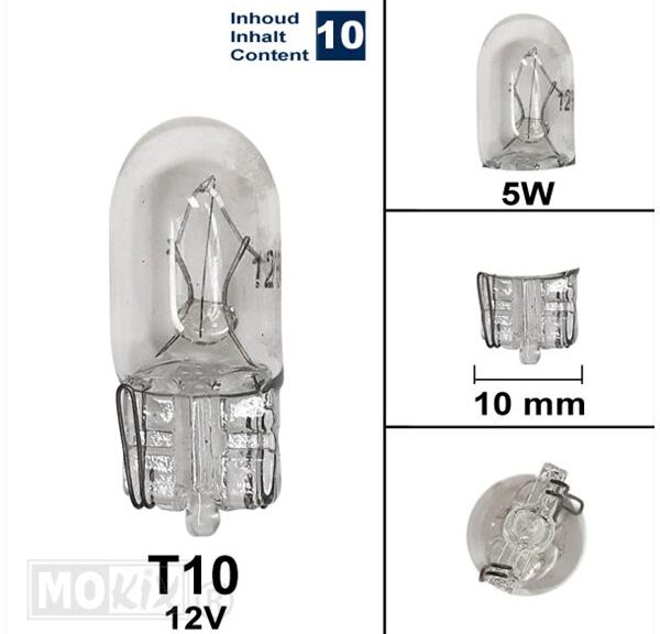 Lamp T10  12V  5W Flosser (10)