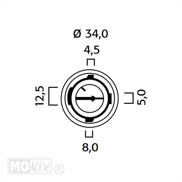 Lamp-Fitting UNI Bajonet 34mm BAU15S - Afbeelding 2