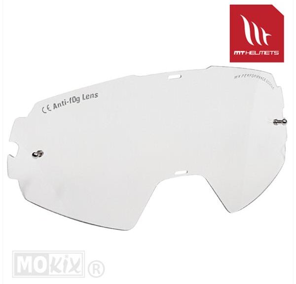 Lens Crossbril MT MX EVO Transparant Anti-FOG - MT Helmets