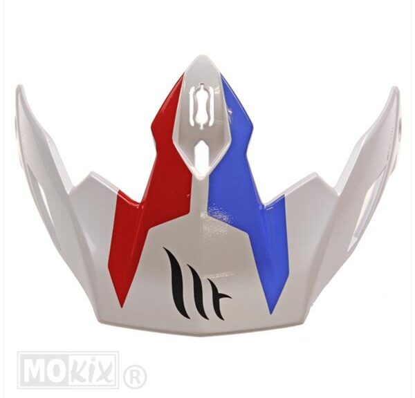 Helm Klep Streetfighter Twin WIT/Blauw/Rood - MT Helmets