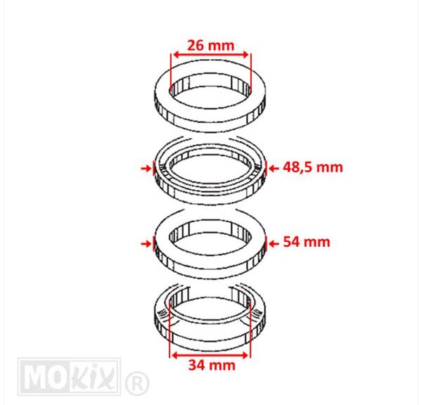 Balhoofdset Honda Pantheon Foresight 125/150 - Supertec