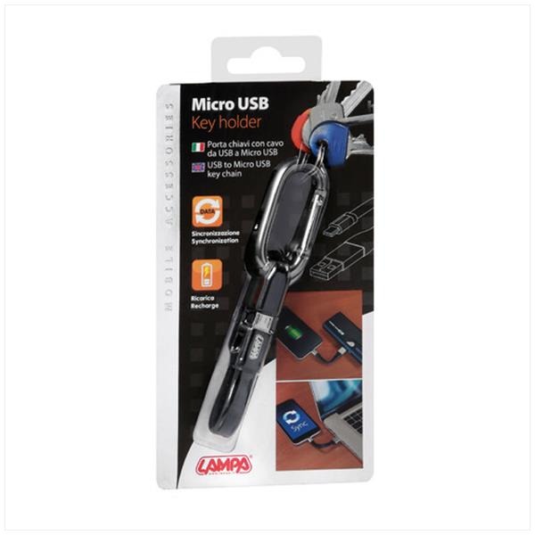Laadsnoer 10cm / Sleutelhanger USB>Micro USB - Afbeelding 2