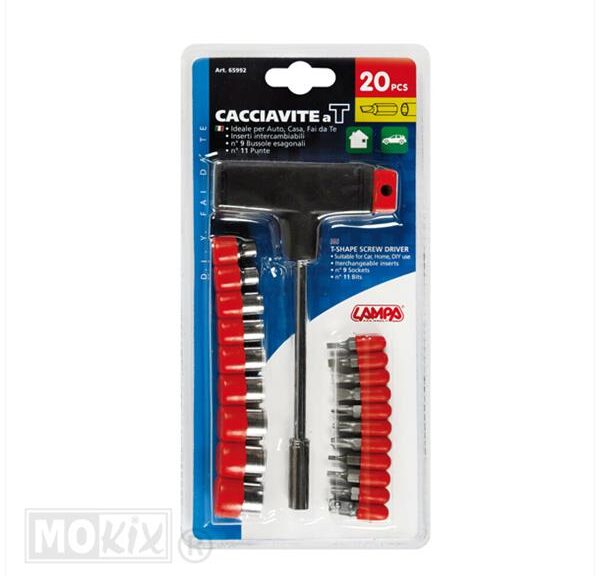 T-Sleutel SET 11delig Bits / 9delig DOP Lampa