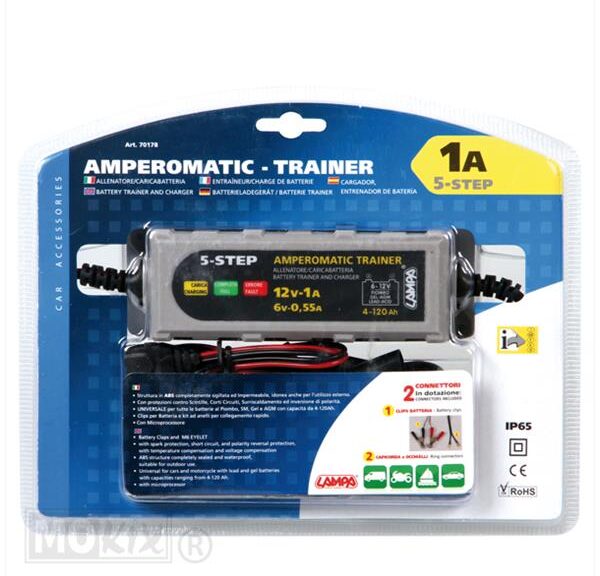 Accu Lader 12V 1 Amp / 6V 0.55amp Lampa