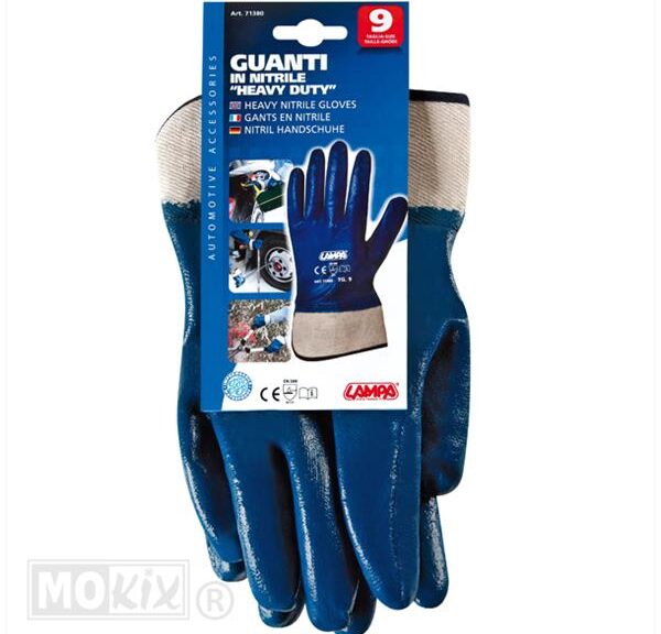 Werkhandschoenen Nitril Blauw  (Mt  9) (1) - Lampa