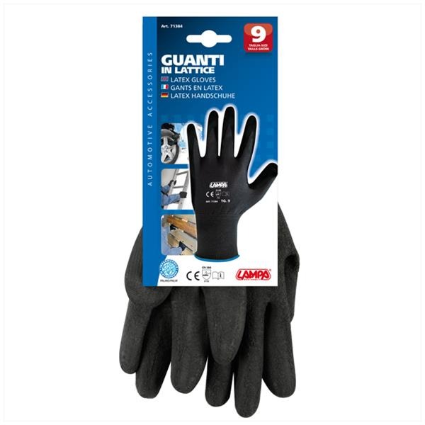 Werkhandschoenen Latex Coated Zwart (Mt 9) (1) - Lampa