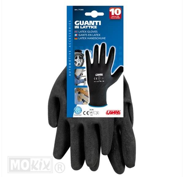 Werkhandschoenen Latex  Coated Zwart (Mt 10) (1) - Lampa