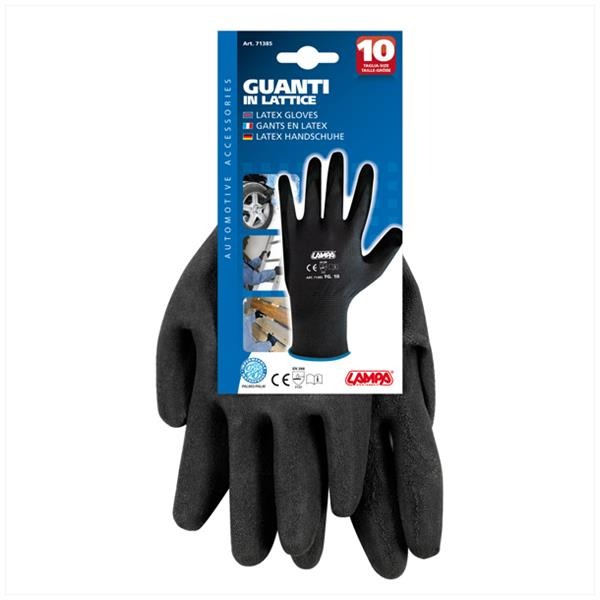 Werkhandschoenen Latex Coated Zwart (Mt 10) (1) - Lampa
