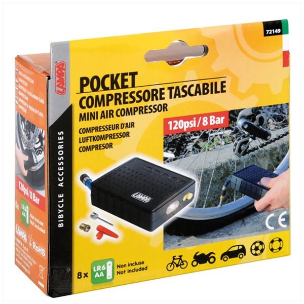 Pocket Mini Lucht Compressor 120psi/8bar Lampa - Afbeelding 3