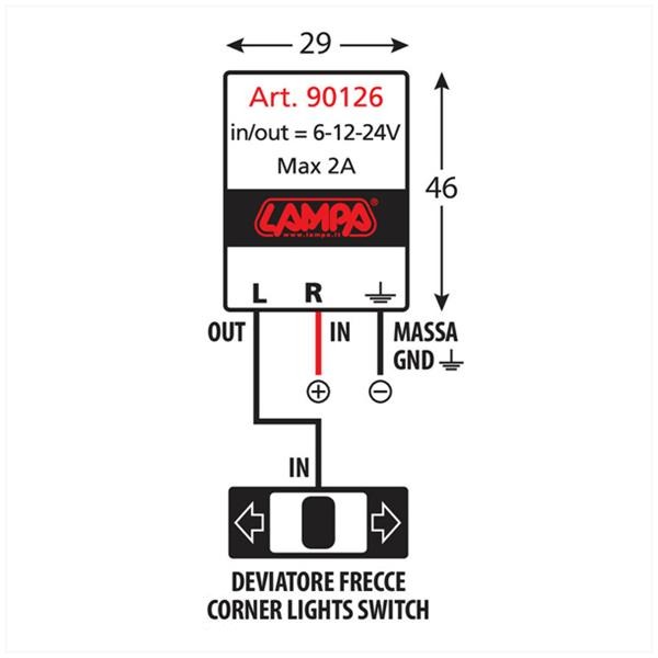 Knipperlicht-Relais UNI LED 6/12V (2a Max) Lampa - Afbeelding 2