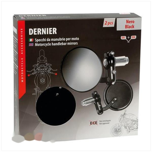 Spiegel Stuureinde UNI Rond ALU Zwart SET Lampa - Afbeelding 2