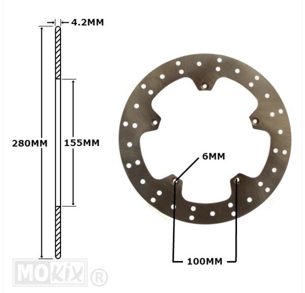 Remschijf APR RS50/YAMAHA TZR Voor 280x155x4.2 IGM