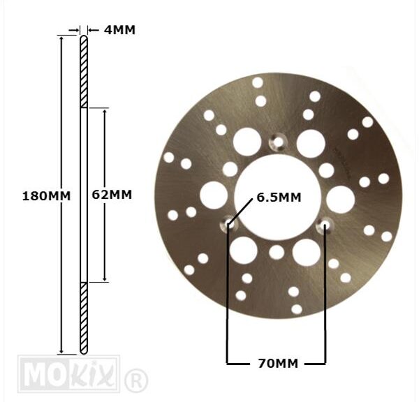 Remschijf Derbi Senda 1998> Achter 180x62x4 IGM