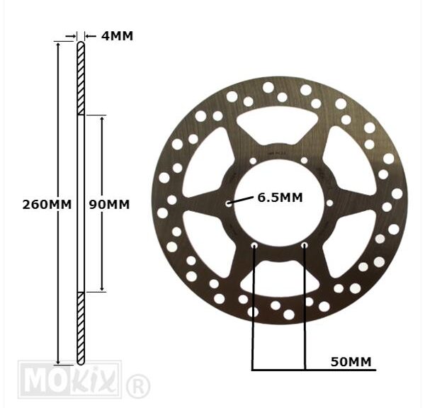 Remschijf Derbi GPR Voor 260x90x4 IGM