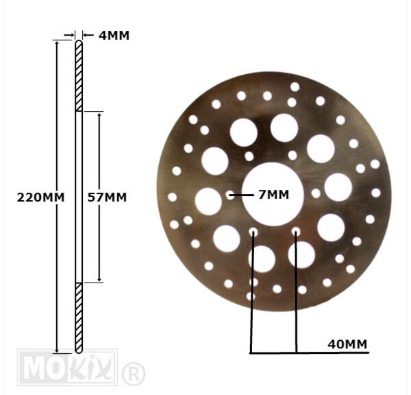 Remschijf Derbi GPR98-"03 Achter 220x57x4 IGM"