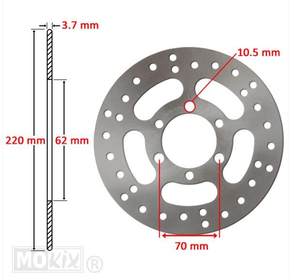 Remschijf Yamaha DT50R 03-08 Achter 220x62x3.7 IGM