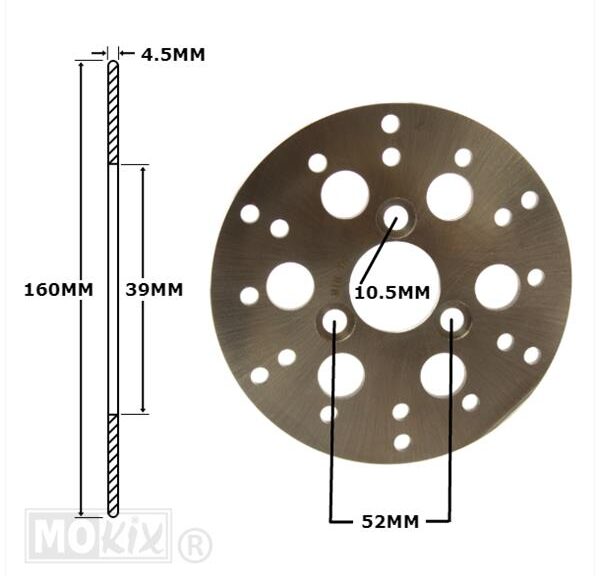 Remschijf Honda SFX Voor 160x39x4.5 IGM