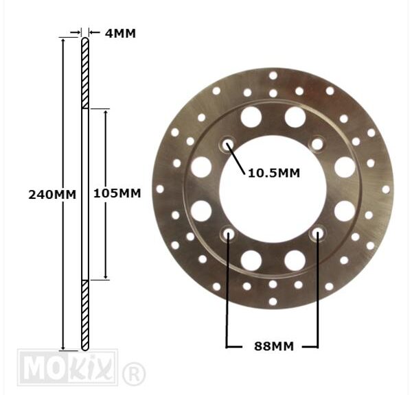 Remschijf Honda 125-250cc Voor 240x105x4 IGM