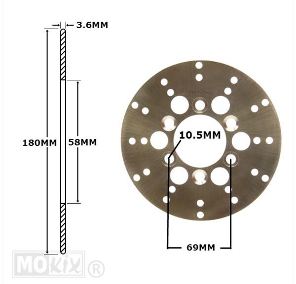 Remschijf PEU Speedfight/Kymco Voor 180x58x3.6 IGM