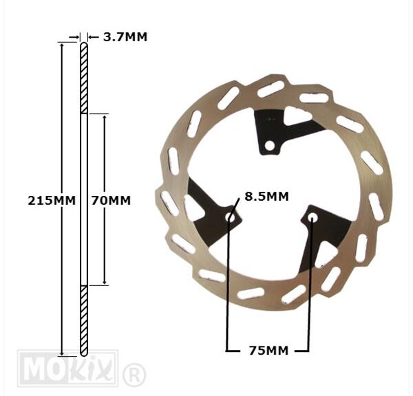 Remschijf Peugeot Speedfight 3 Voor 215x70x3.7 IGM