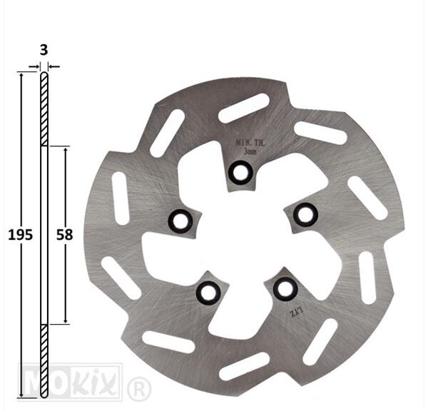 Remschijf Peugeot Speedfight 3 Achter 195x58x3 IGM