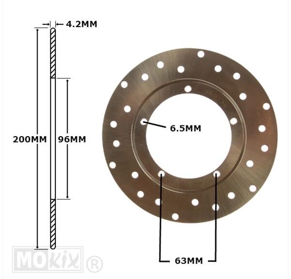 Remschijf Piaggio ZIP-SP/LX Voor 200x96x4.2 IGM