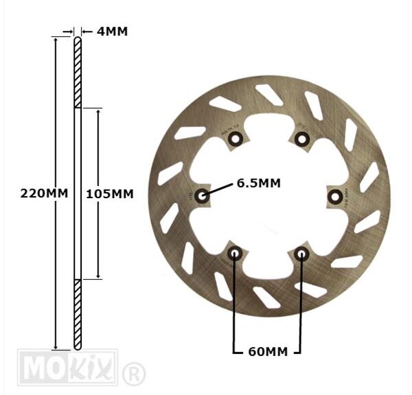 Remschijf Rieju RS1/MALAGUTI Voor 220x105x4 IGM
